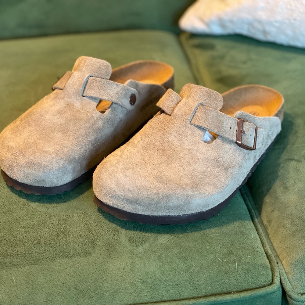 Birkenstock Boston Suede taupe softbed size 40